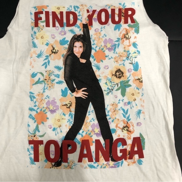 NWT Boy Meets World Sleeveless Find Your Topanga Graphic Tee White Size Large - Picture 2 of 3